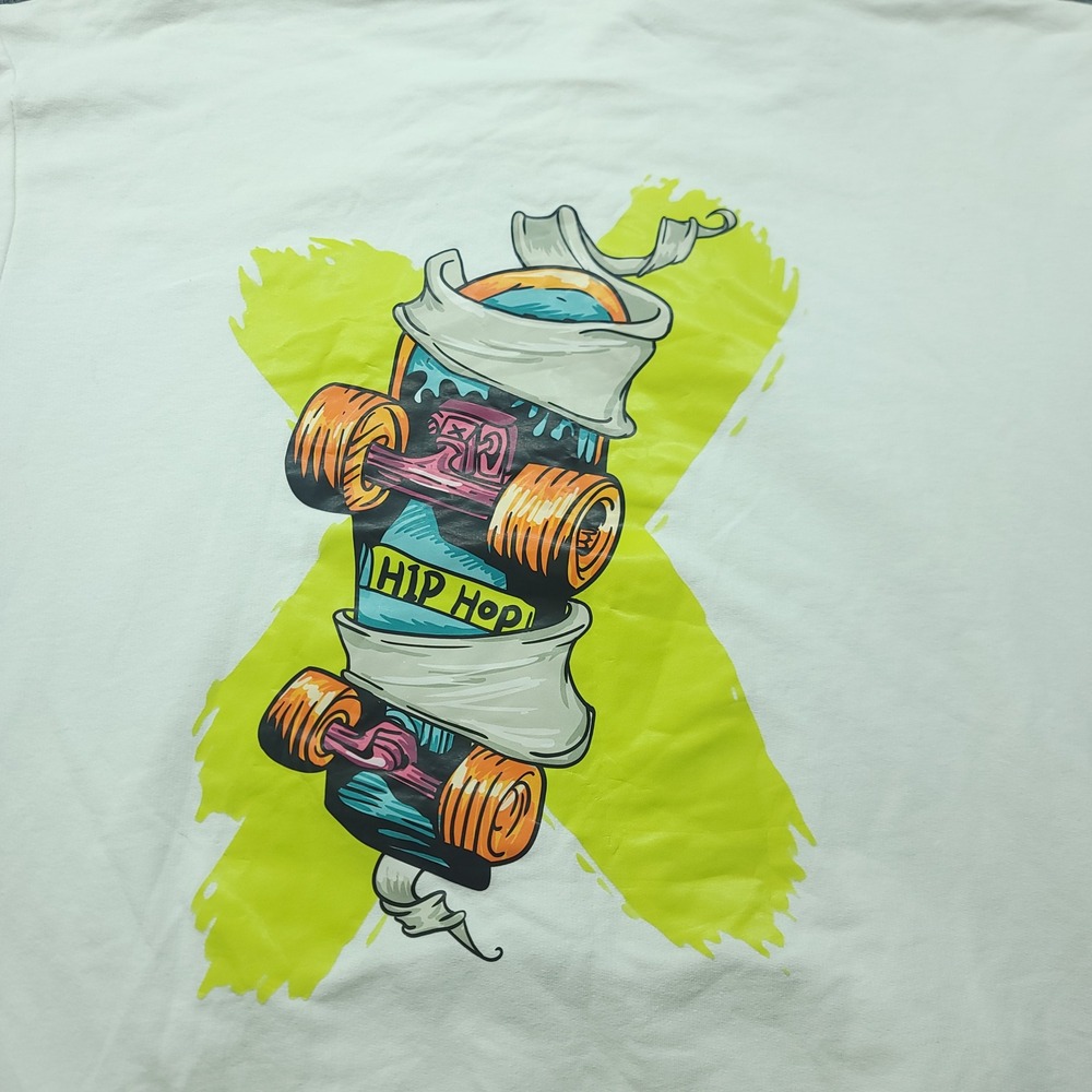 Romwe Mens XL White Hip Hop Skateboard Graphic Hoodie New With Tags